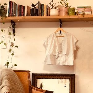 Madewell Striped Twist Front Crop Top XL